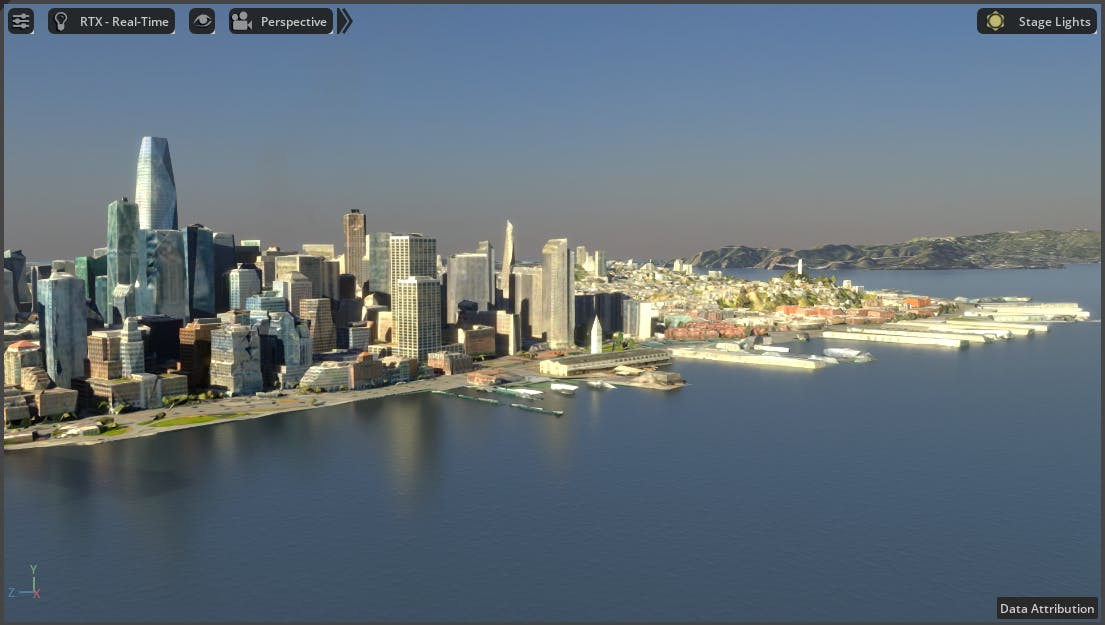 Open your USD from the Lighting the Stage tutorial, or open 02_lighting_the_stage.usd from the Cesium for Omniverse samples.